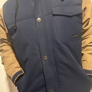 Liquido Men's Blue and Brown Bomber Jacket